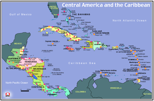 āEJuCn} Map of Caribbean