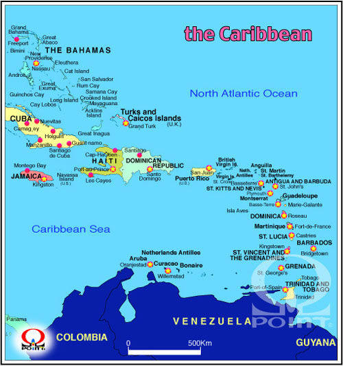 JuCn} Map of Caribbean