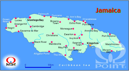 W}CJn} Map of Jamaica