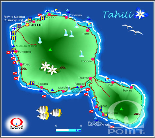 ^q`n} Map of Tahiti Is.